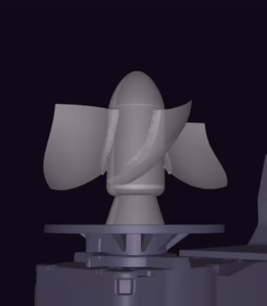 Vista del software MetalXL WAAM con parte dell'elica stampata da MX3D.